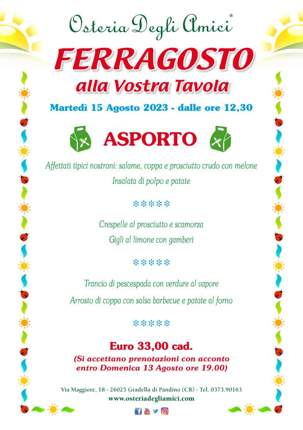 Menu Ferragosto ASPORTO 2023 min