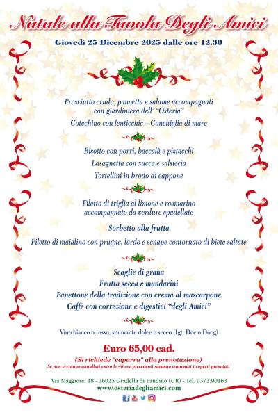 Menu Natale 2025