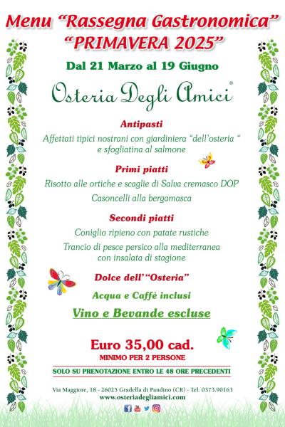 Rassegna Gastr. Primavera 2025